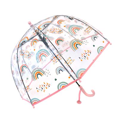 아기우산 키즈스퀘어 유아용 투명 무지개 돔형우산