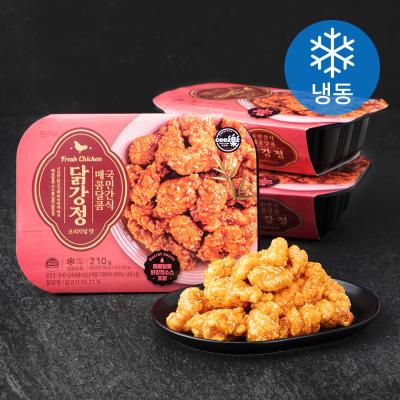하림 용가리치킨 [로켓프레시] 쿠즈락앳홈 매콤달콤 닭강정 (냉동), 210g, 3개