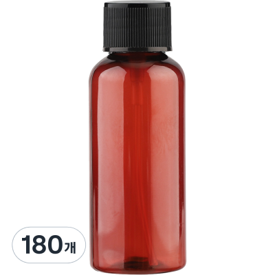 화장품홍보물 단마개 플라스틱 용기 50ml, 180개, 브라운 + 블랙